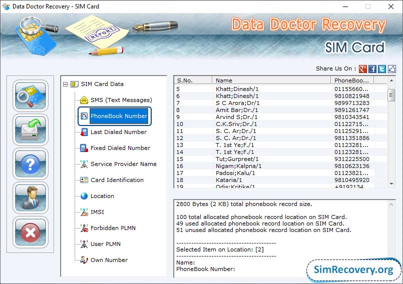 Recover PhoneBook Number